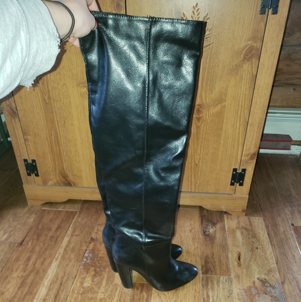JustFab Black Tall Boots 7.5